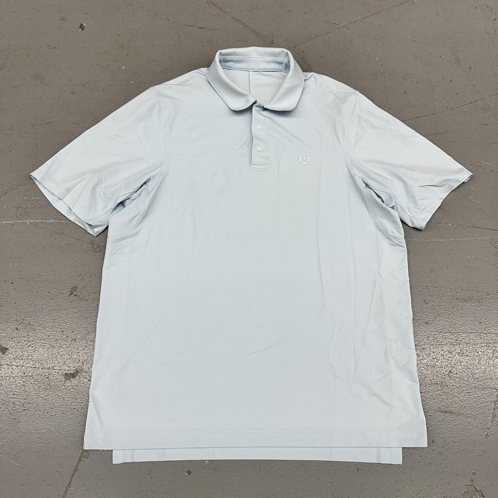 Lululemon Polo Shirt Mens XL Light Blue Solid Performance Golf Athletic Top